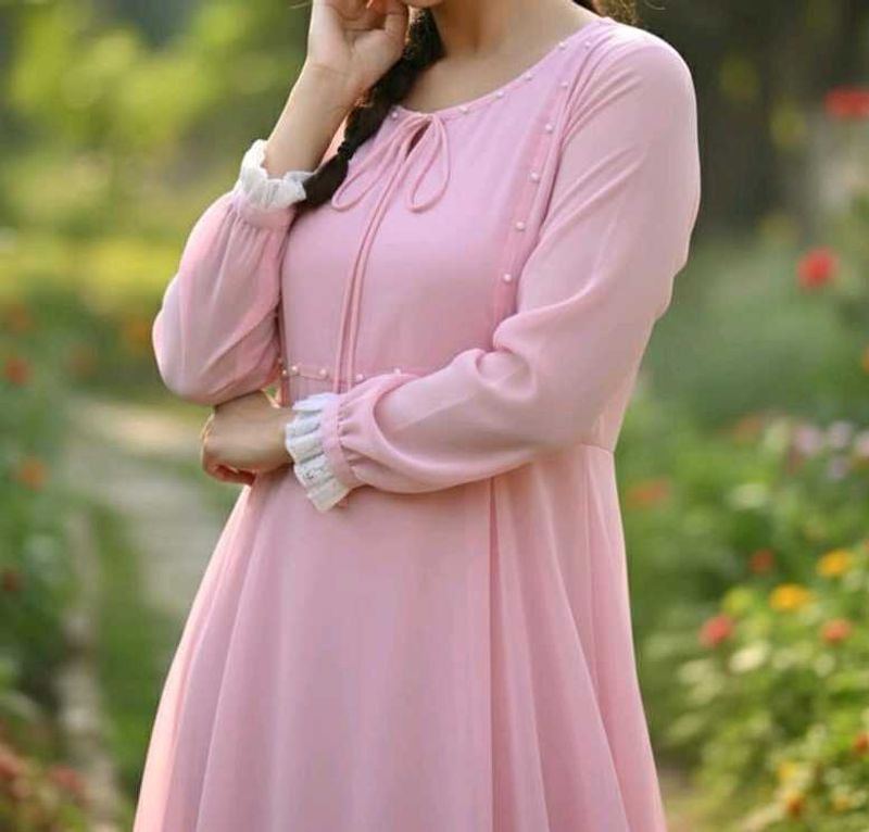 Pink frok suit with white dupatta