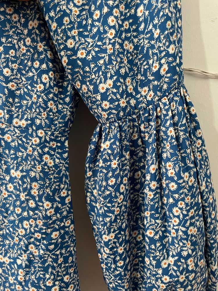 One Shoulder Floral Print Mini Dress
