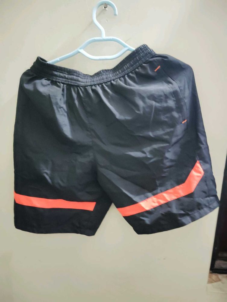 Sporty Black &amp; Orange Athletic Shorts