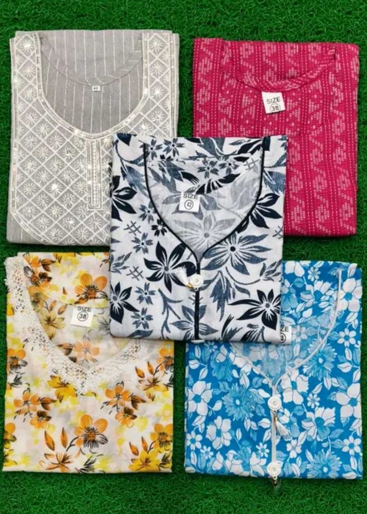 Colorful Women's Nightgowns - 5 Piece Set