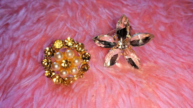 Pearl &amp; Crystal Adjustable Rings