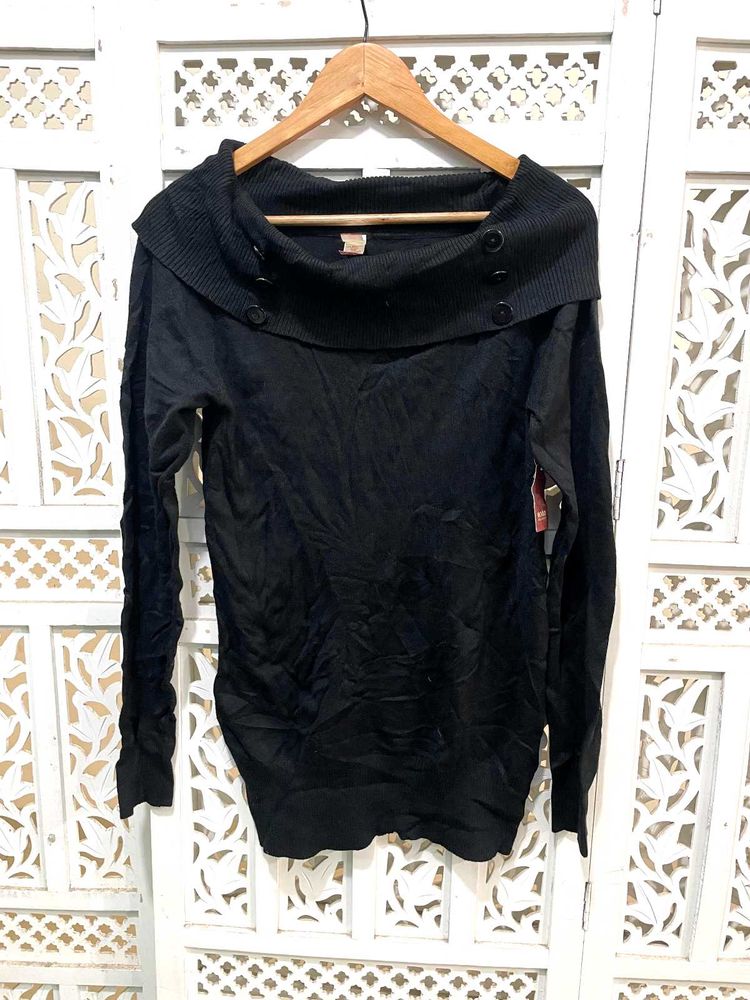 🏷️New With Tag Imported Black Knit Sweater A