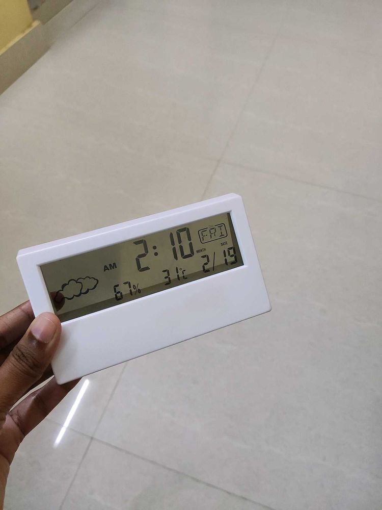 Digital Alarm Clock, Transparent LCD Display