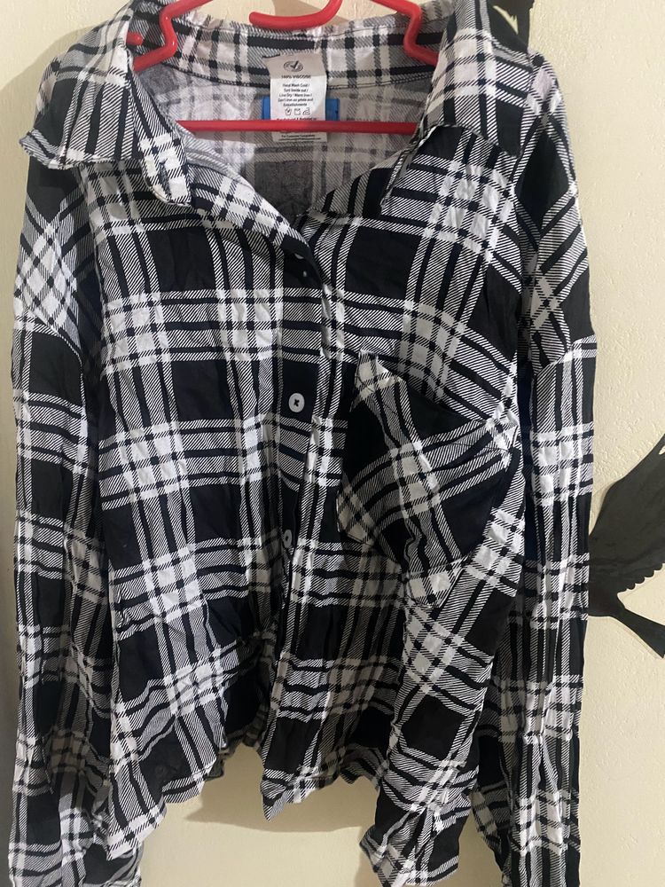 Black Short Shirt For Woman