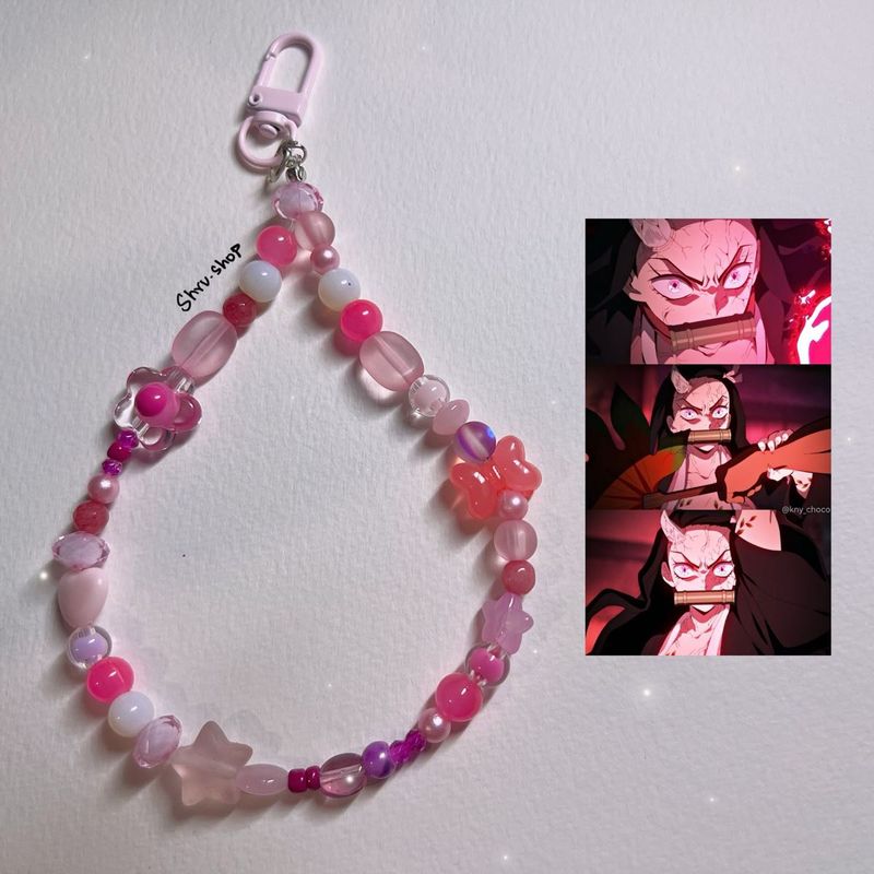 Demon Slayer Nezuko Themed Handmade Bag Charm