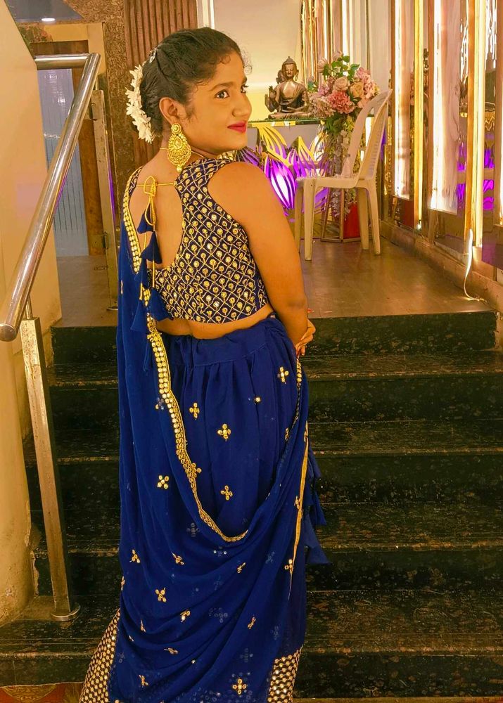 Blue Lehenga Choli with readymade blouse