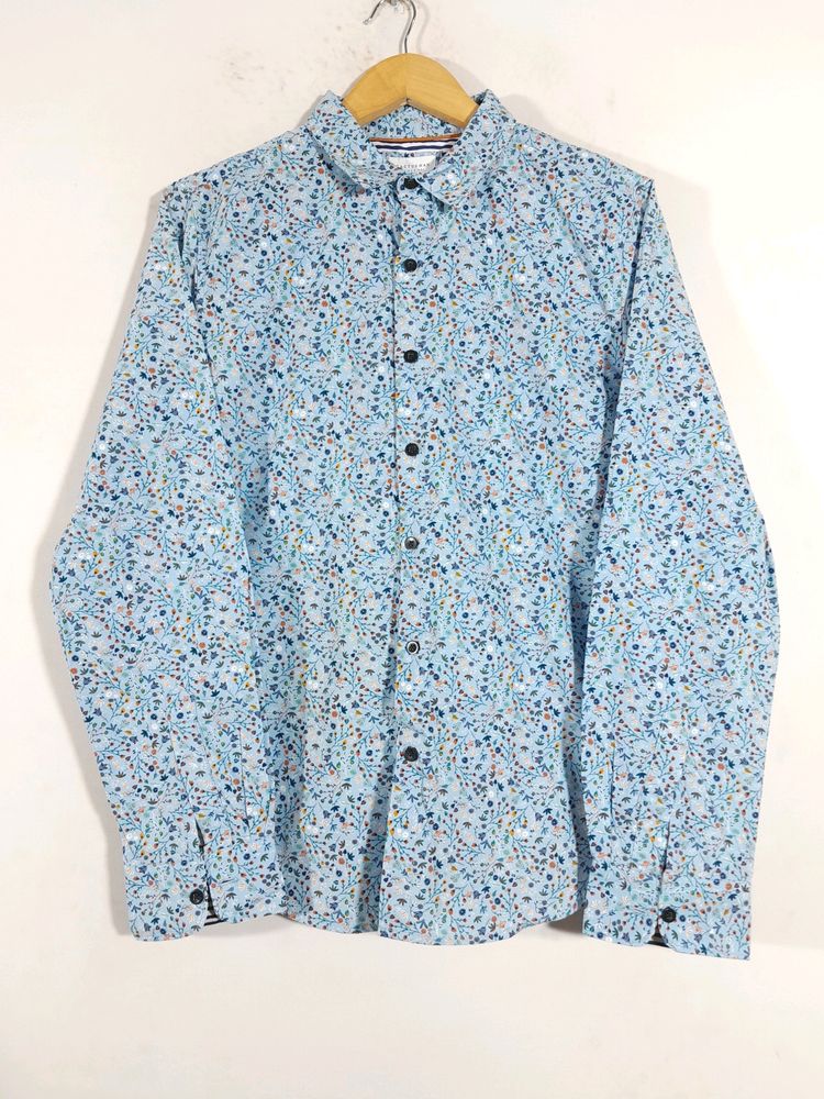 Light Blue Floral Printed Shirt (Men&#39;s)