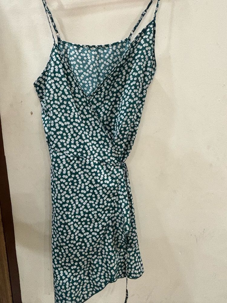 Floral Green Mini Dress