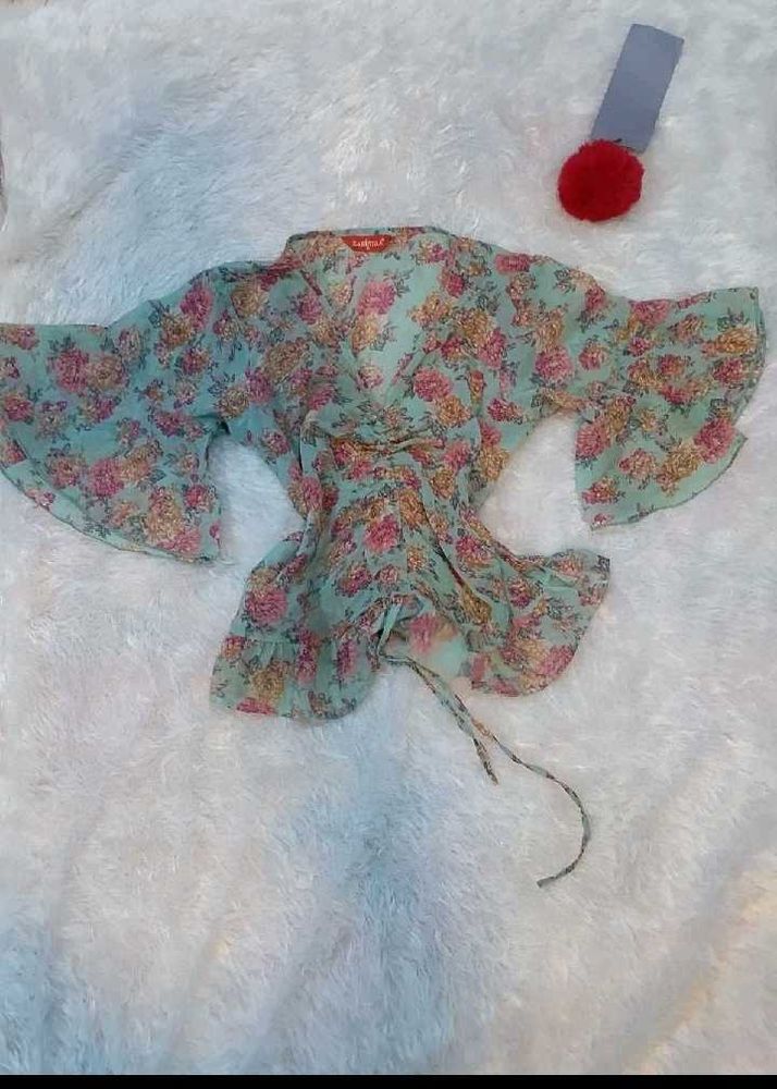 Floral Print mesh top