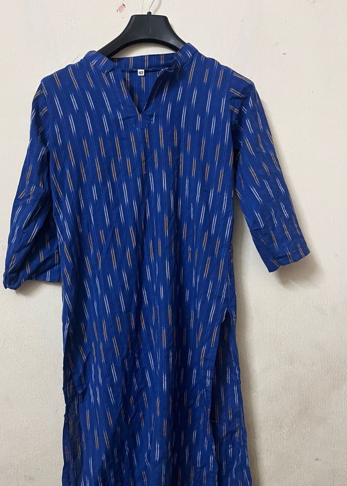 Ikkat Blue Kurti