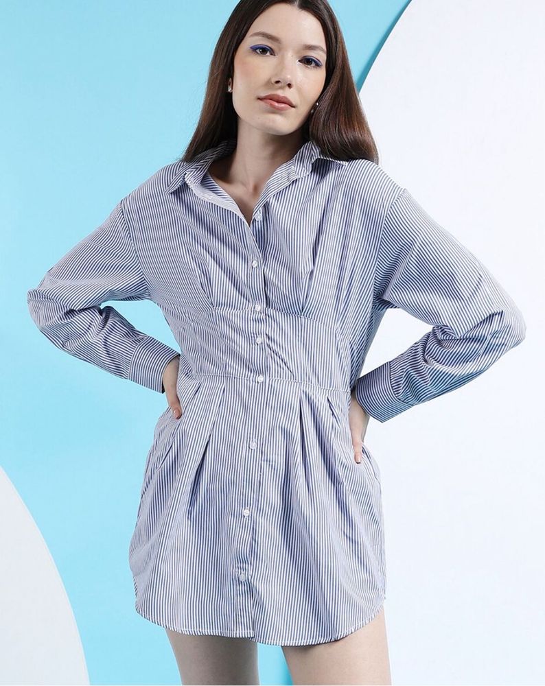 Oodji Stripes Peplum Shirt