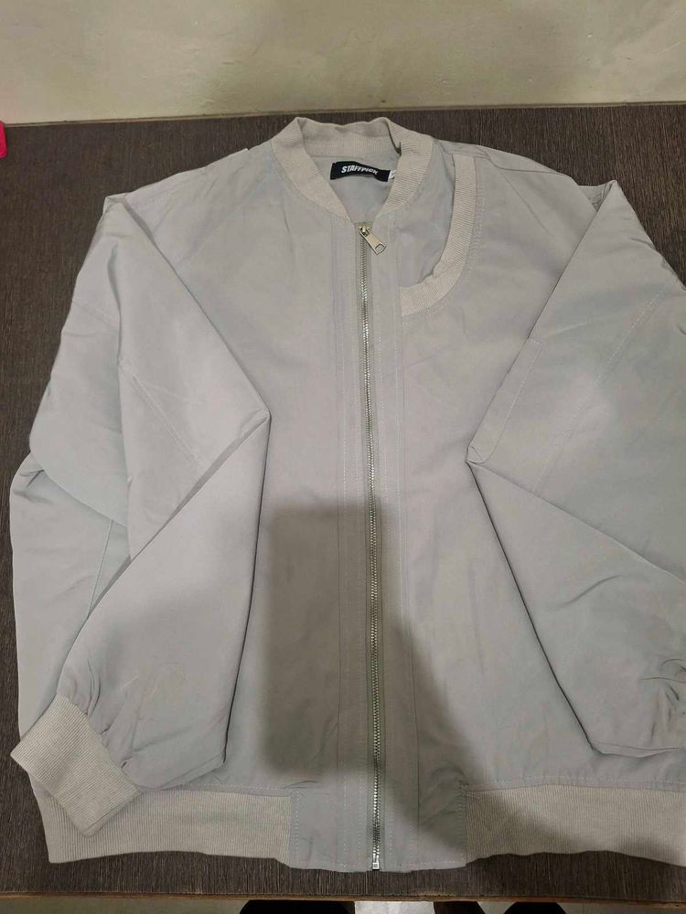 Stylish Grey Bomber Jacket