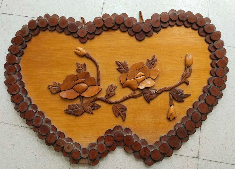 Wooden Heart Floral Wall Decor