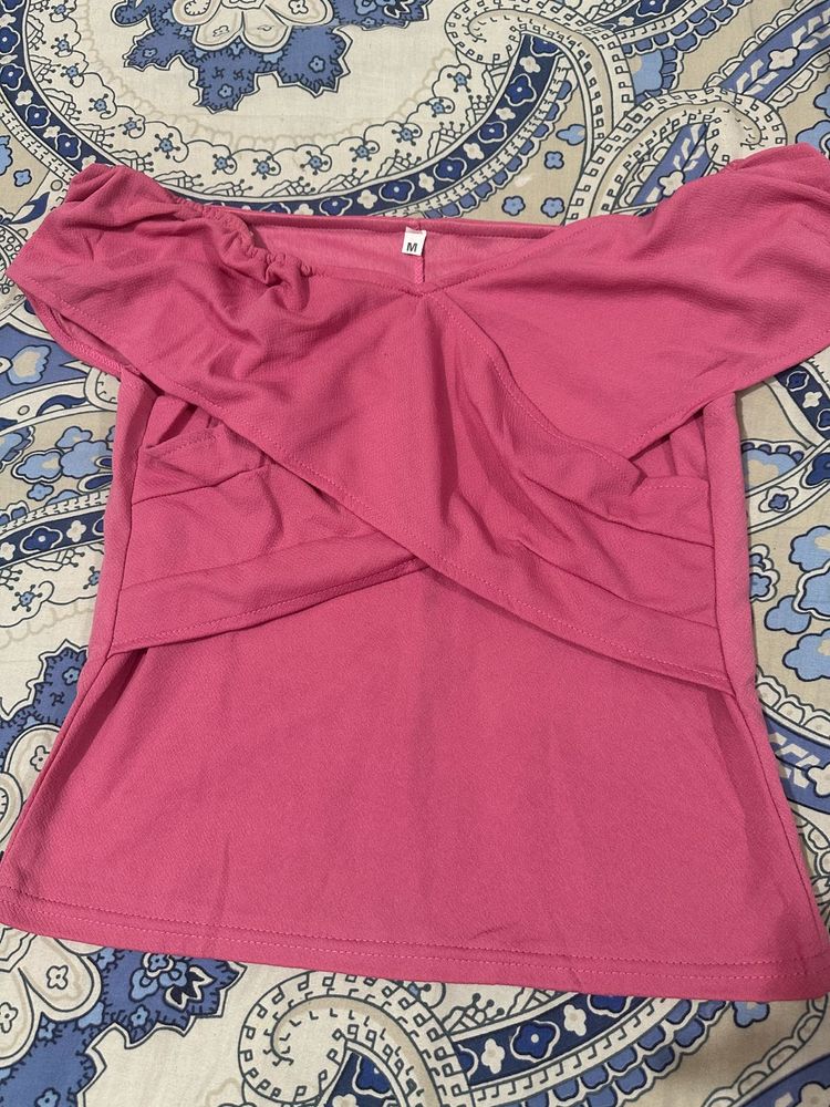 new Pink Off-Shoulder Top