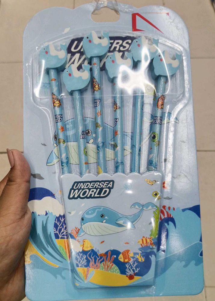 Dolphin Pencil With Eraser Set