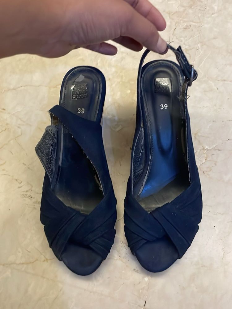 Size 39 Dark Blue Heels-3 inch