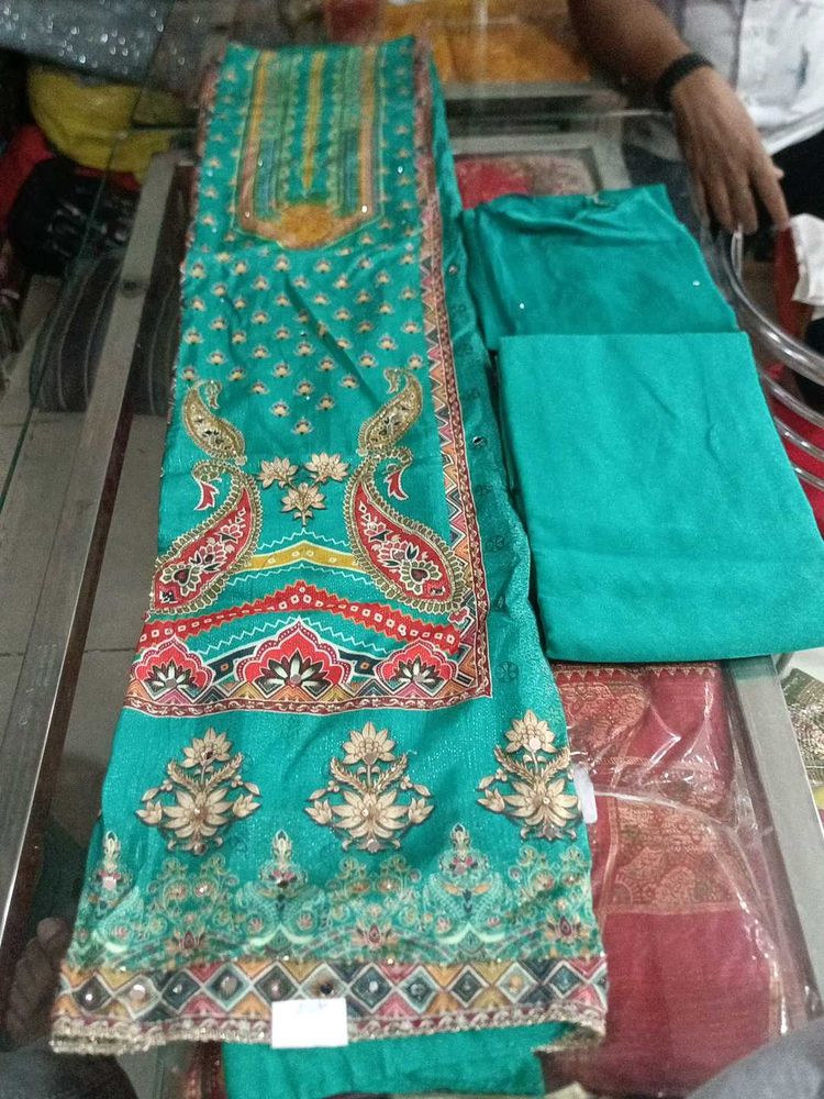 Teal Embroidered Salwar Kameez Suit