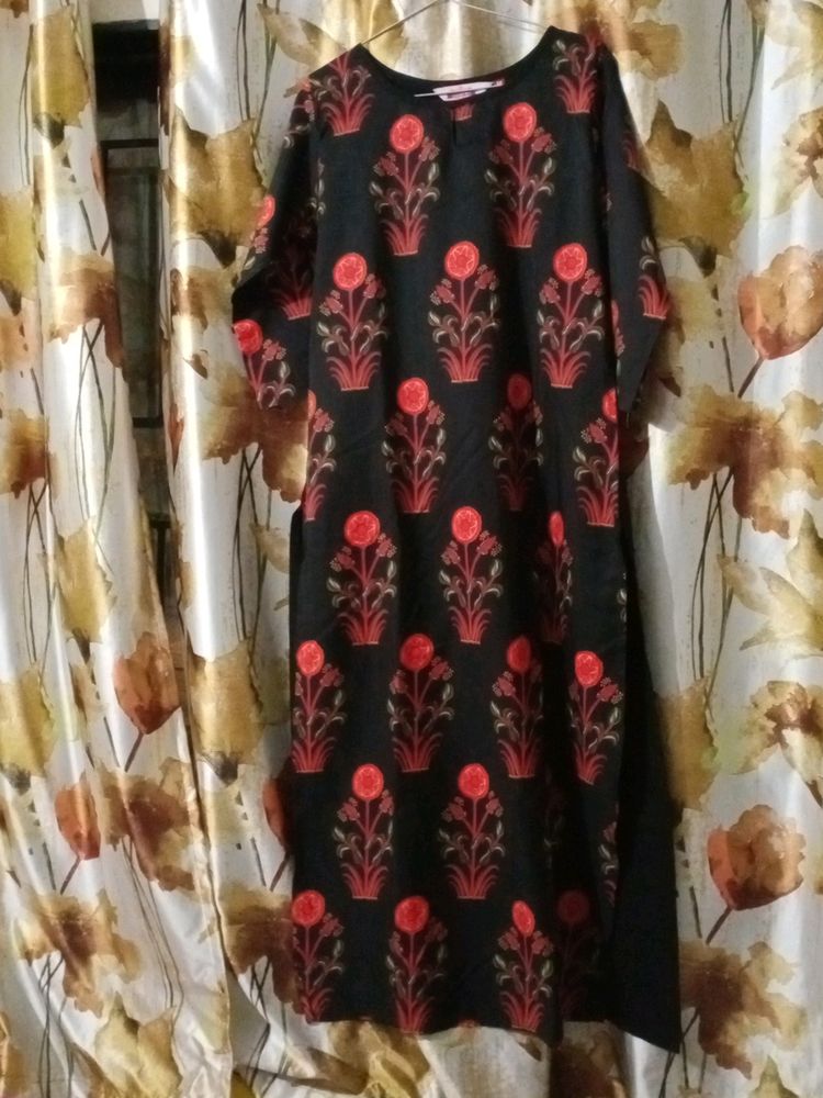Digital Print Kurti Black