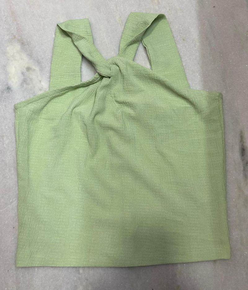 Green Twist Front Tank Top