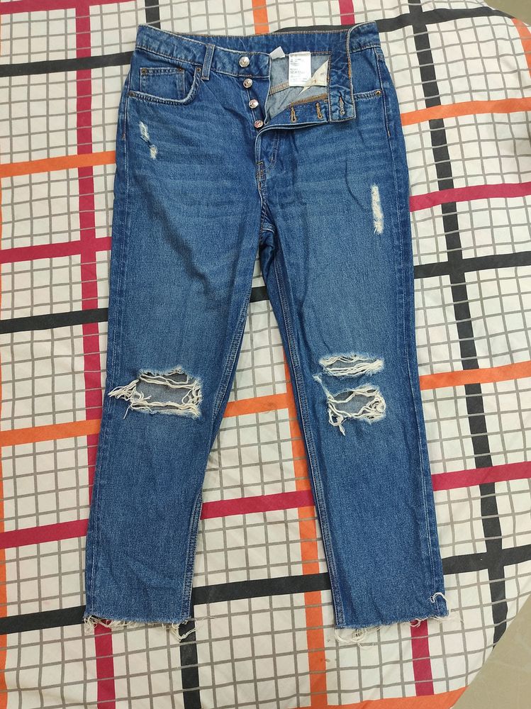 H&amp;M Blue Distressed Jeans