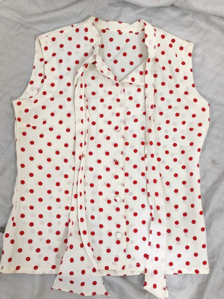 Polka Dot Sleeveless Top