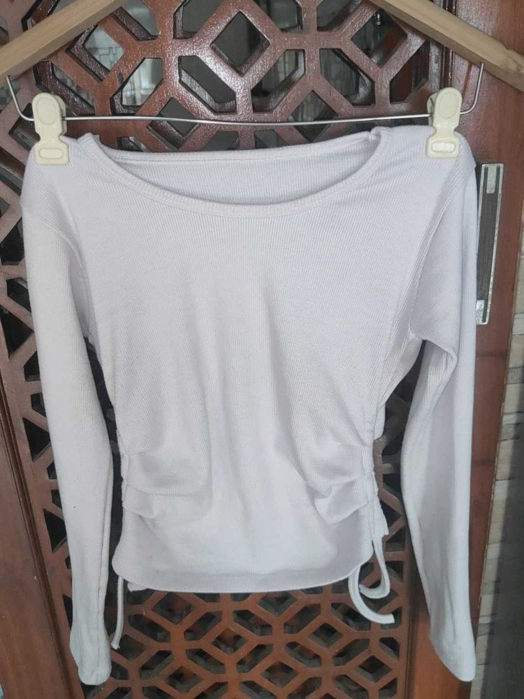 Cute White Long Sleeve Top