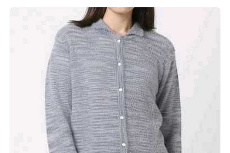 Grey Textured Knit Cardigan