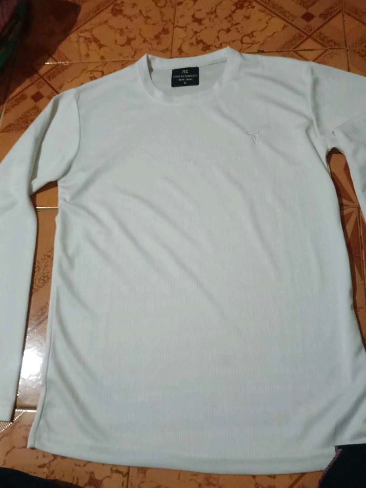 Men&#39;s White Long Sleeve T-Shirt
