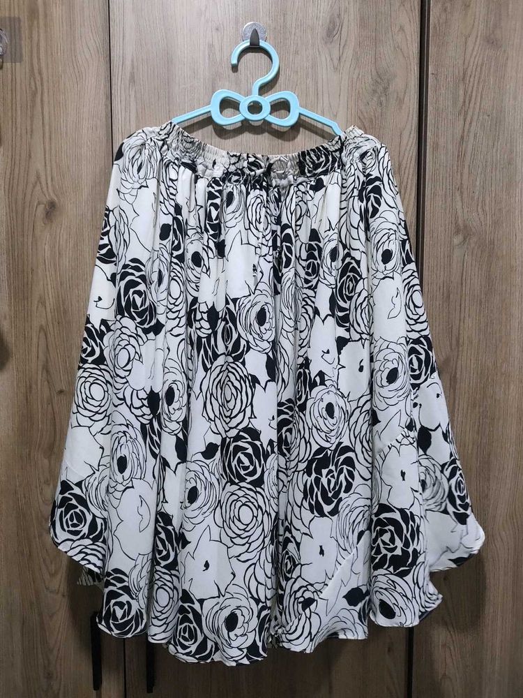 Floral Pattern Midi Skirt