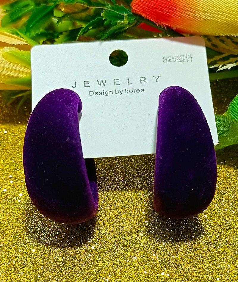 KOREAN Velvet Earring- 1 Pc🍀