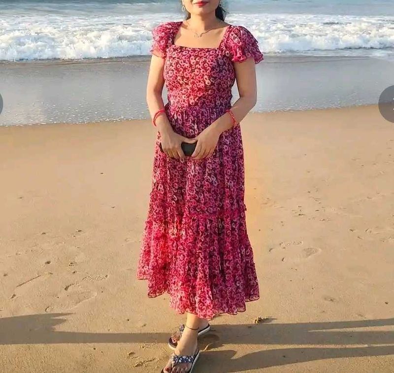 Floral pink Maxi Dress