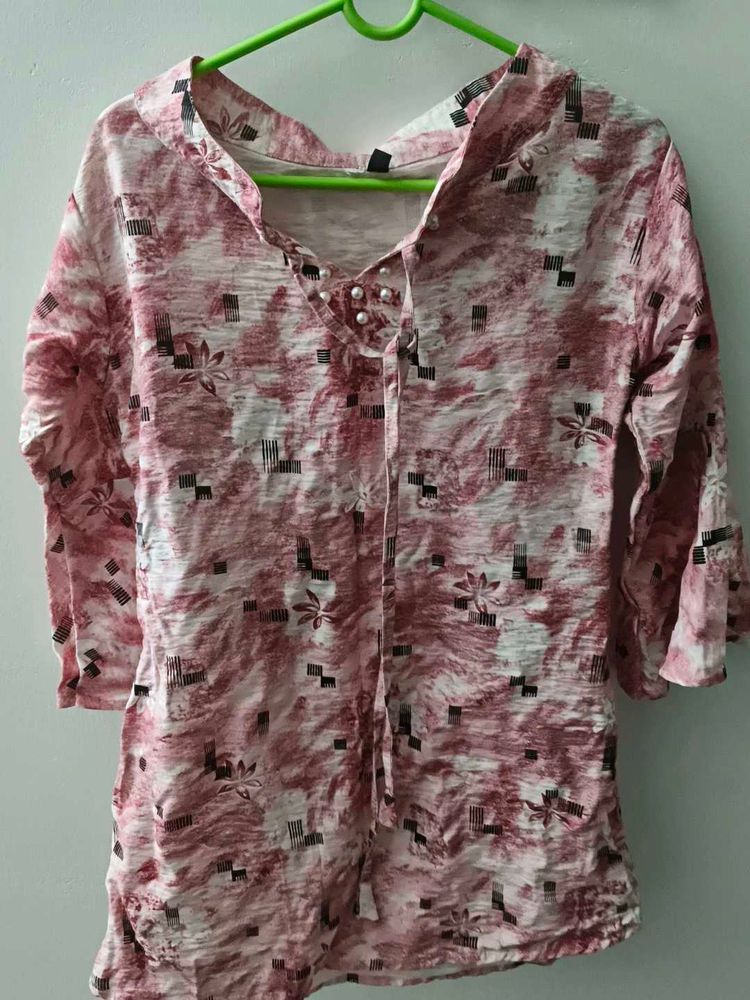 Stylish Pink Print Top