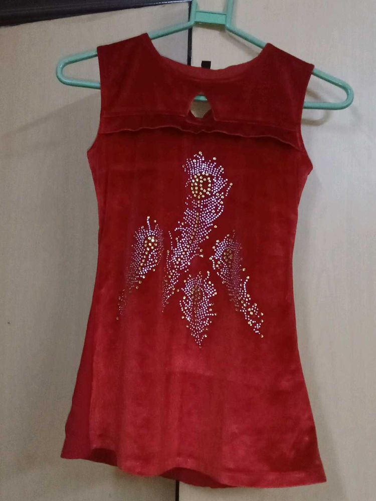 A Beautiful Red Velvet Top