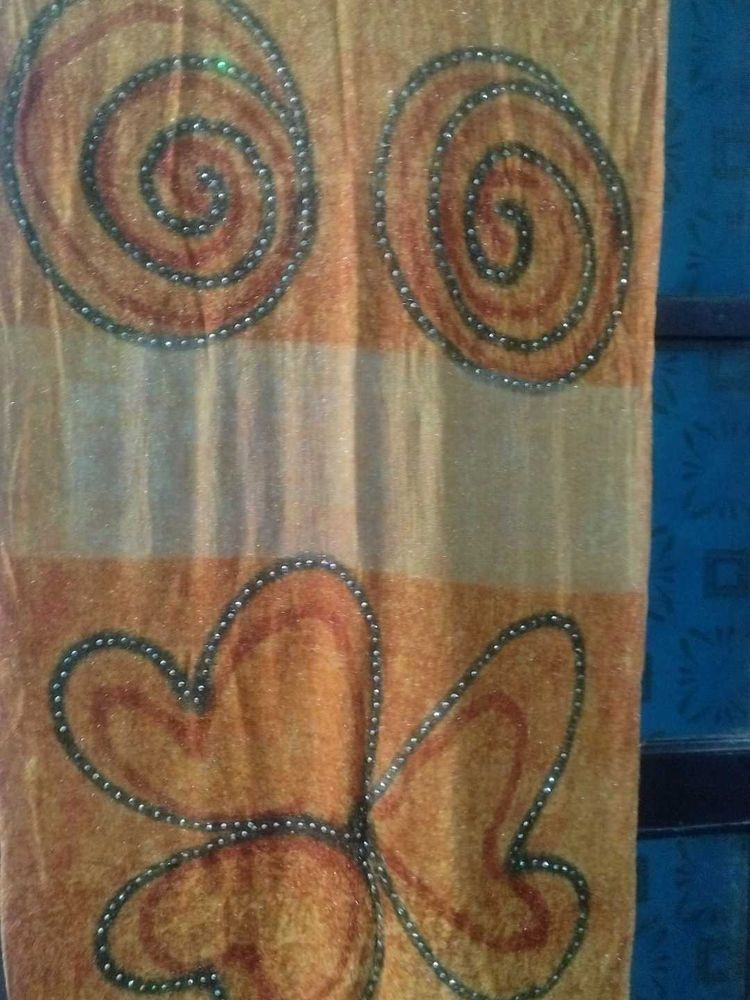Orange Beaded Scarf