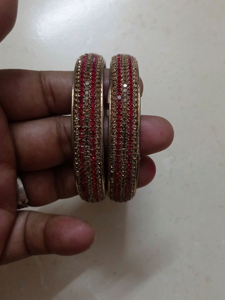 Red And White Stone Bangle