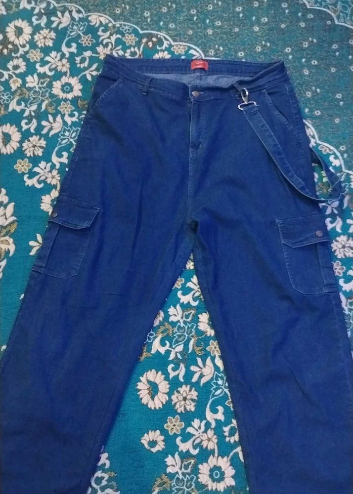 Cargo Jeans with Suspender Straps