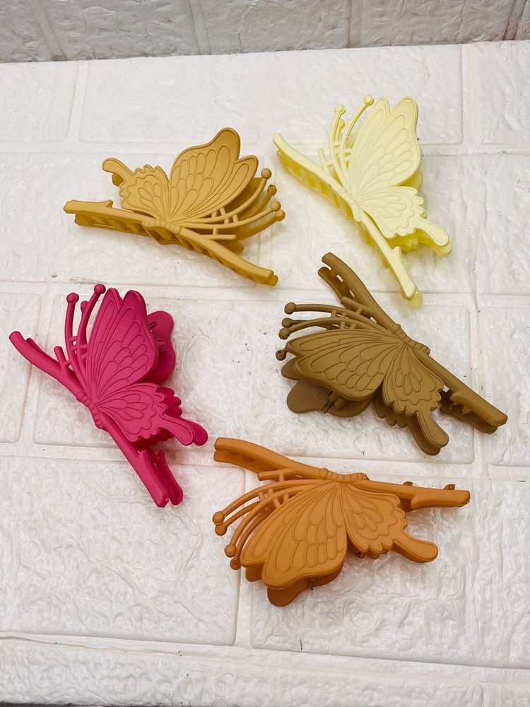 Butterfly Hair Clips - Set of 5