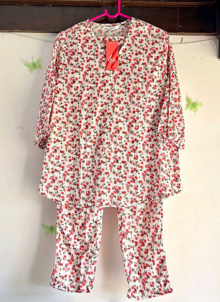 White Floral Co-ord