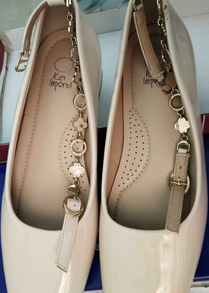 Ket Importa Beige Patent Mary Janes