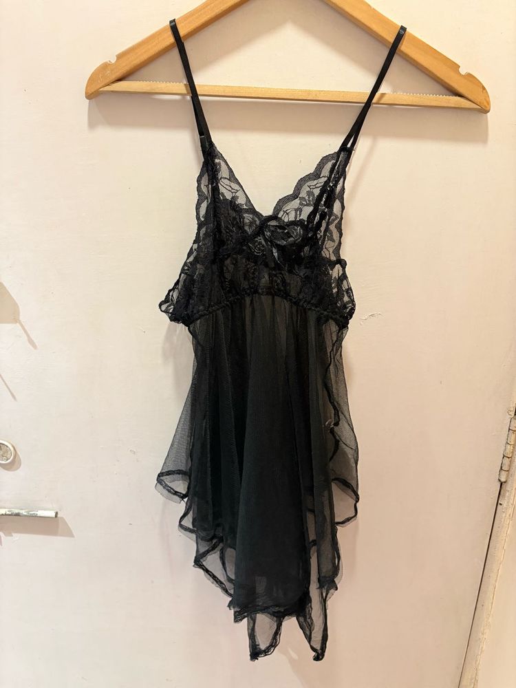 Black Lace &amp; Mesh Babydoll