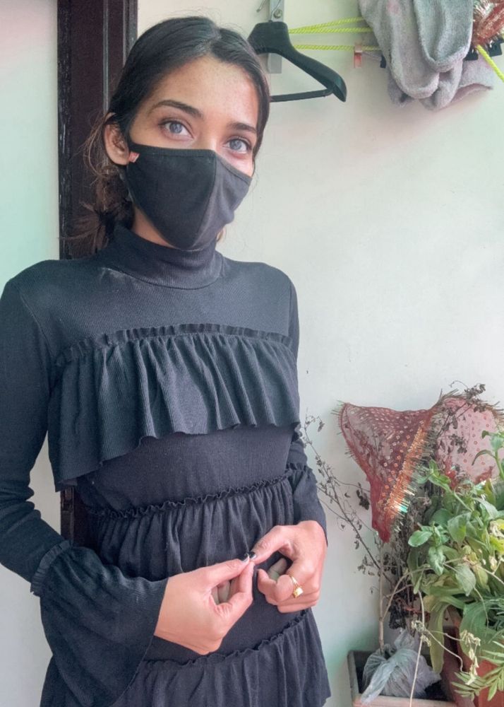 Elegant Black Ruffled Dress