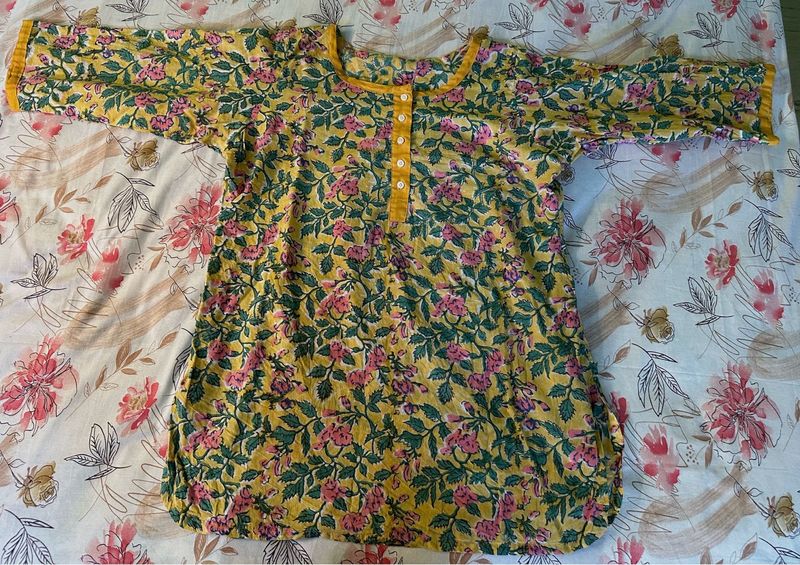 Yellow Flower Pattern Top