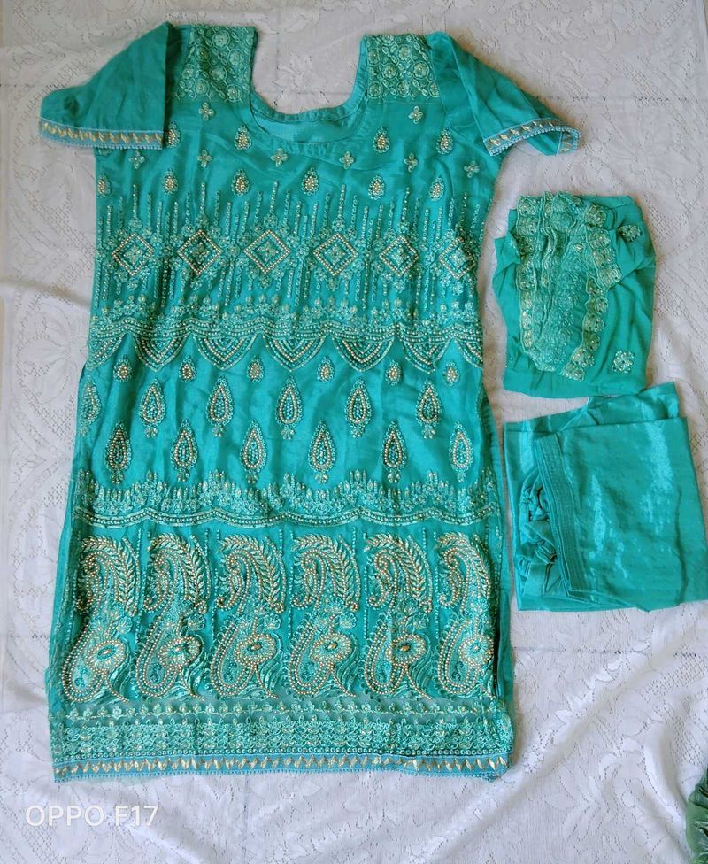 Heavy Peral Work Kurta Set