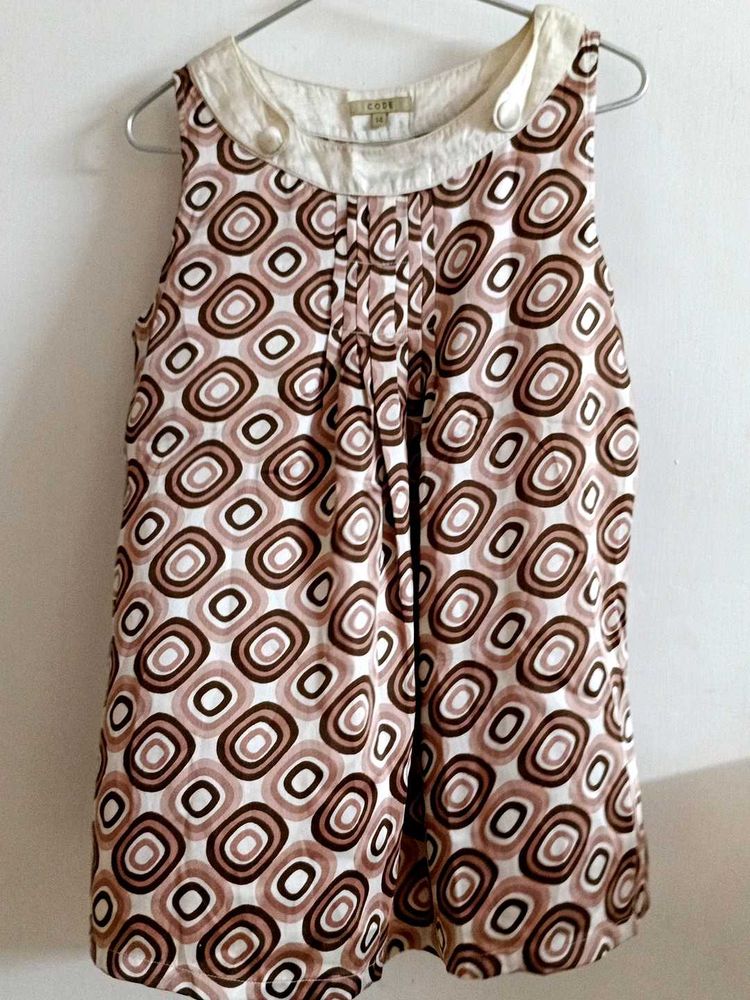 Retro Print Sleeveless Top