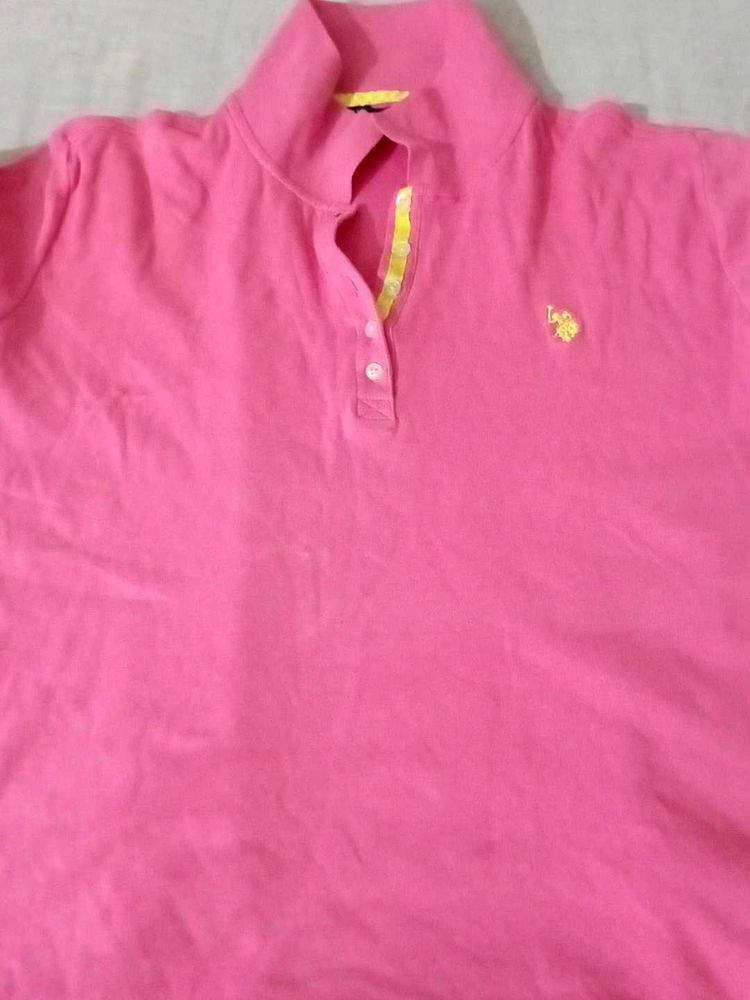 Pink Polo Top