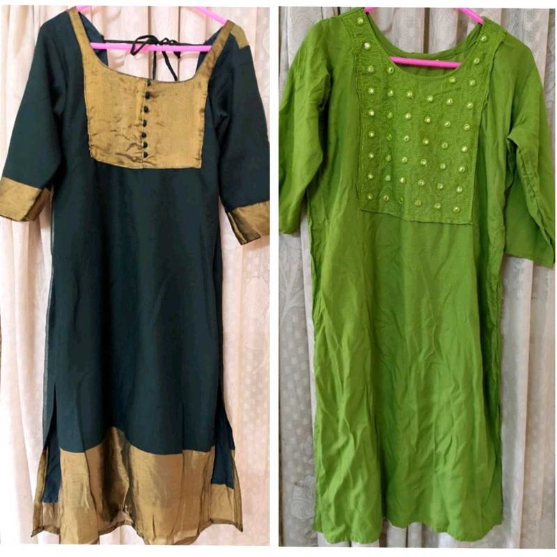 Set of Two Green Kurtis