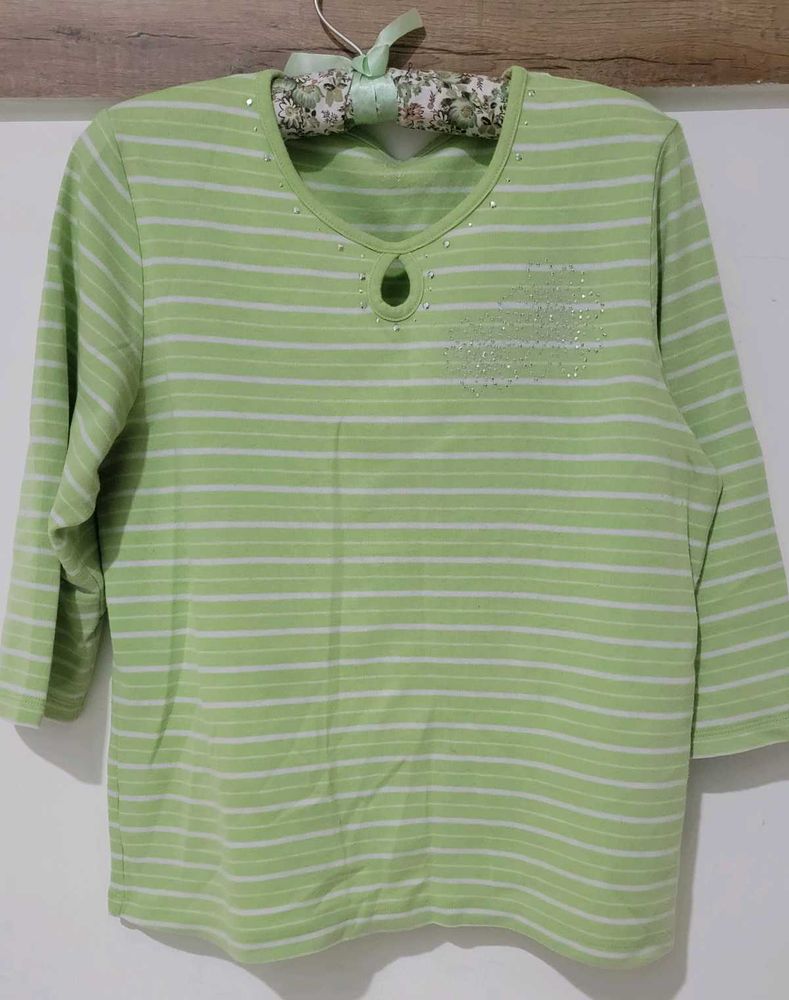 Striped Embellished Top