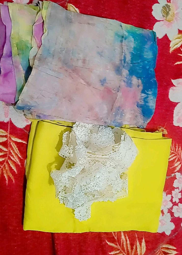 organza kurti with lemon colour pent &amp;duppatta