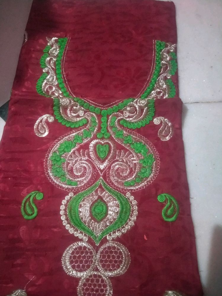 Dress Material Cotton, Maroon &amp;Popti Salwar