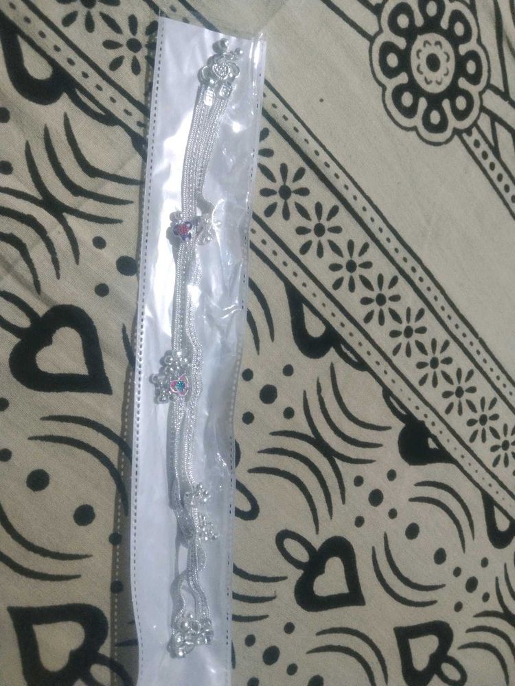Silver Anklet with Charms